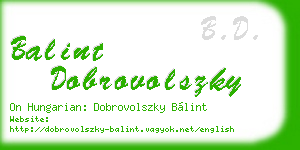 balint dobrovolszky business card