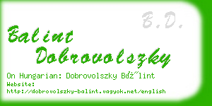 balint dobrovolszky business card